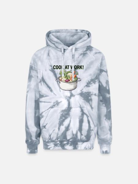 COOK AT WORK - Adult Tie Dye Hoodie - spider silver