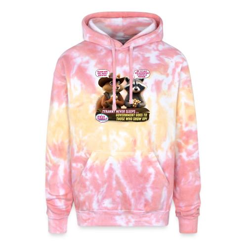 Freedom Squirrel and Raccoon - Adult Tie Dye Hoodie