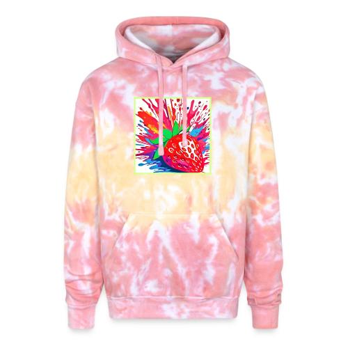 Splatter Strawberry Splash - Adult Tie Dye Hoodie
