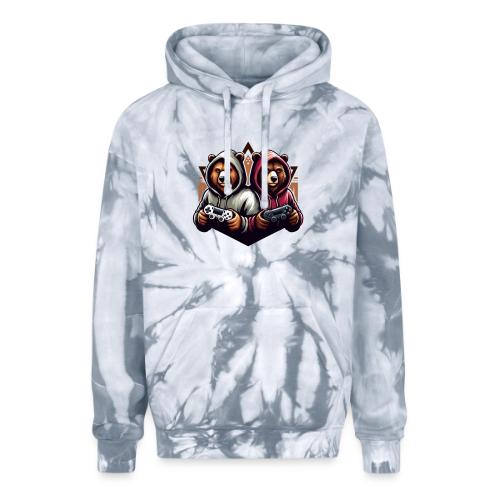 2 grizzlies gamer bears - Adult Tie Dye Hoodie