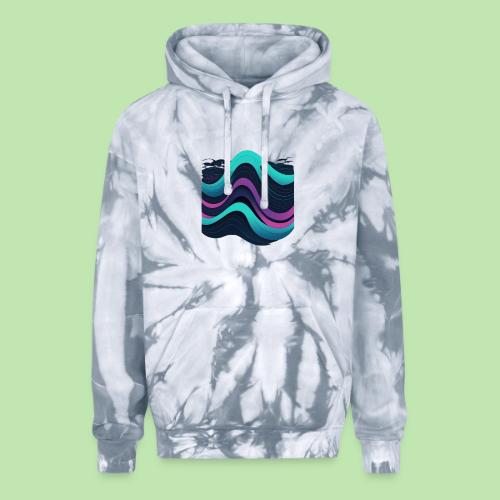 Abstract Wavy Ocean Pattern - Adult Tie Dye Hoodie