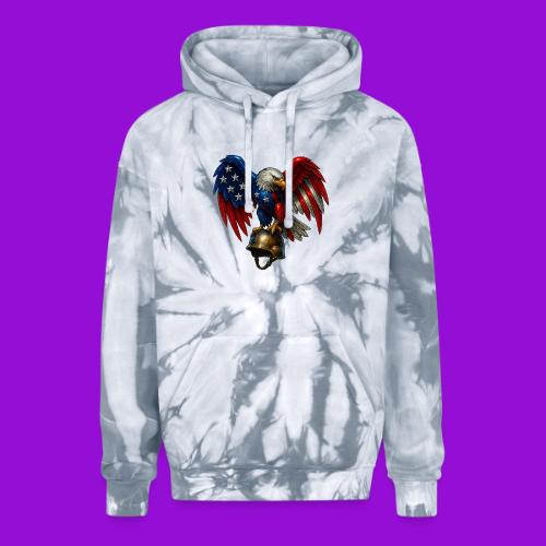 American Flag Bald Eagle - Helmet - Adult Tie Dye Hoodie