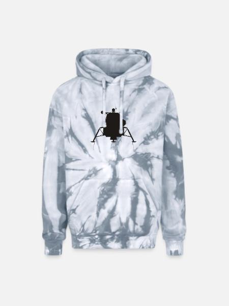 Lunar Module - Adult Tie Dye Hoodie - spider silver