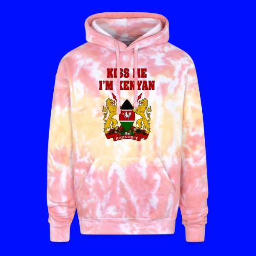 Kiss Me, I'm Kenyan - Adult Tie Dye Hoodie