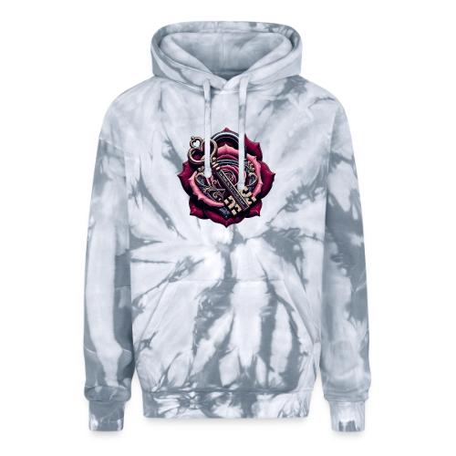 You Hold the Key to My Heart Rose Lock T-Shirt - Adult Tie Dye Hoodie