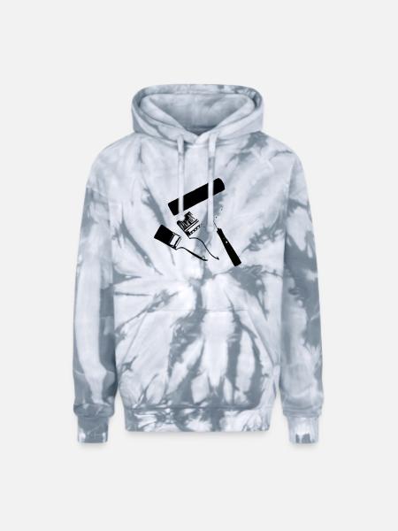 paint roller - Adult Tie Dye Hoodie - spider silver