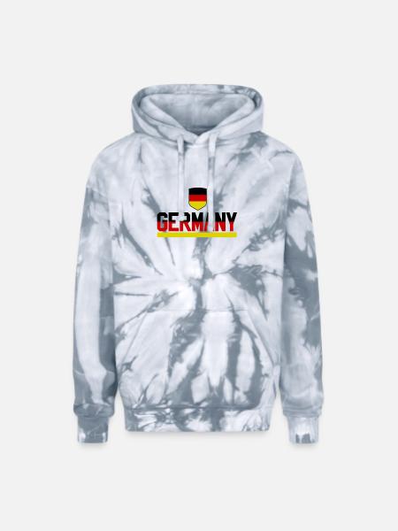Germany Soccer - Adult Tie Dye Hoodie - spider silver