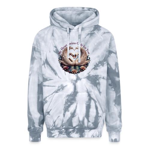 My Heart Swims Only for You Swan Heart T-Shirt - Adult Tie Dye Hoodie
