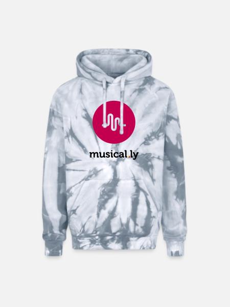 Musical.ly Logo - Adult Tie Dye Hoodie - spider silver