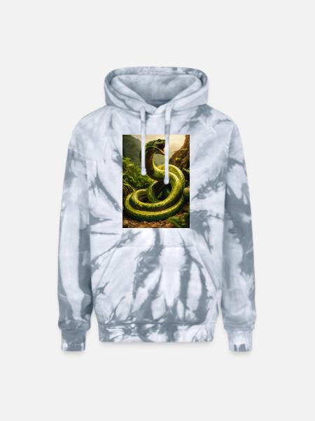 Titanoboa: prehistoric predator. - Adult Tie Dye Hoodie - spider silver