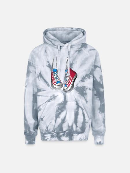 Hanging sneakers - Adult Tie Dye Hoodie - spider silver
