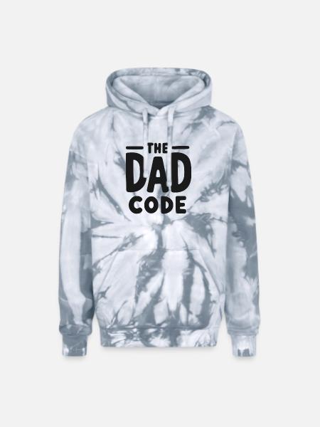 The Dad Code - Adult Tie Dye Hoodie - spider silver
