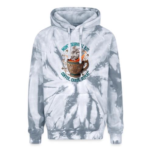 Mom's Survival Kit Tee | Coffee Chaos - Adult Tie Dye Hoodie
