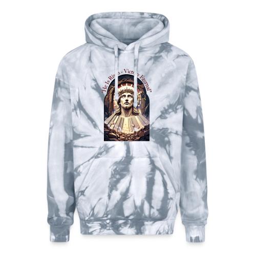Easter He Is Risen Face of Christ T Shirt, Gift - Adult Tie Dye Hoodie