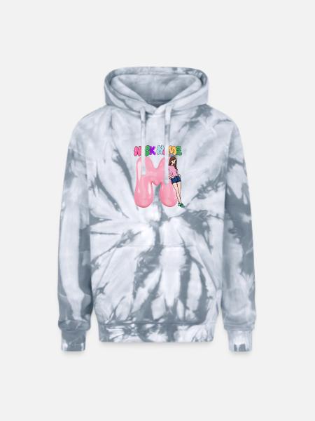 Nick Name M - Adult Tie Dye Hoodie - spider silver