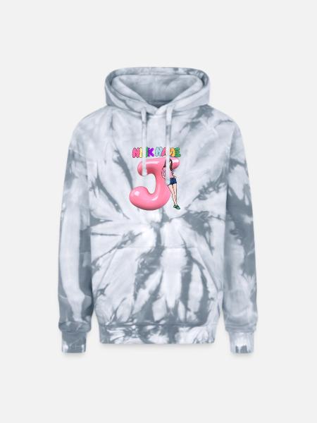 Nick Name J - Adult Tie Dye Hoodie - spider silver