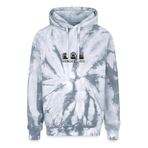 Playful Dog Paw Rock Paper Scissors - Adult Tie Dye Hoodie