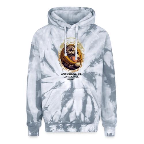 Powered by Sarcasm Cat Tee - Adult Tie Dye Hoodie