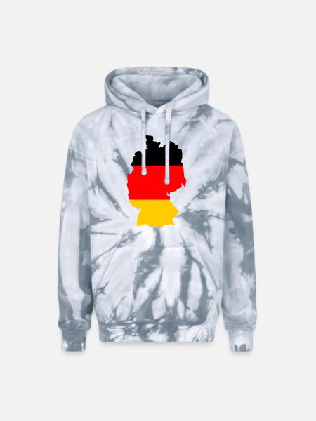 germany - Adult Tie Dye Hoodie - spider silver