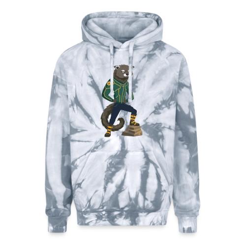 Raccoon Ranger in Neon Armor - Adult Tie Dye Hoodie