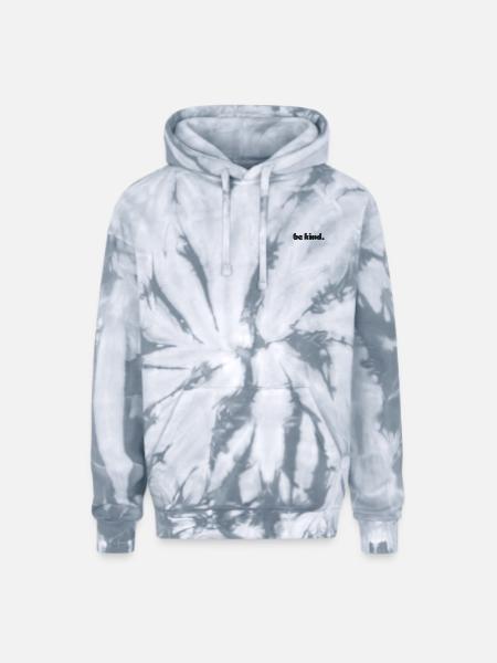 Be kind embroidered - Adult Tie Dye Hoodie - spider silver