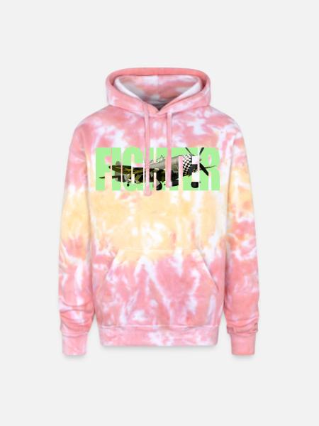 Fighter P-47 Thunderbolt - Adult Tie Dye Hoodie - funnel cake
