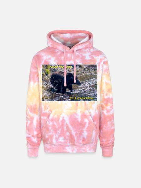Choose The Bear - Adult Tie Dye Hoodie - funnel cake