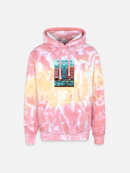 Amsterdam Travel - Adult Tie Dye Hoodie - funnel cake