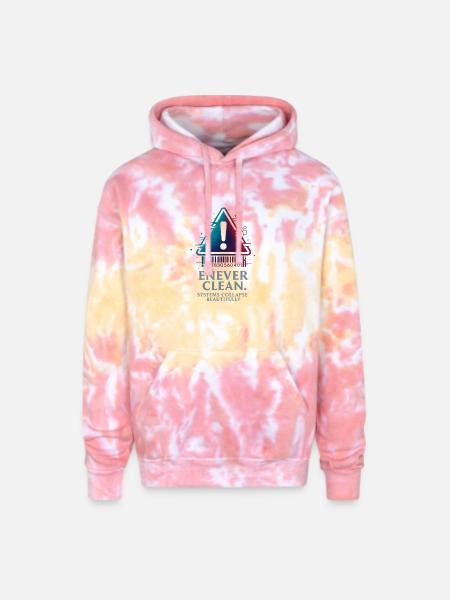 Warning Triangle Gradient - Adult Tie Dye Hoodie - funnel cake