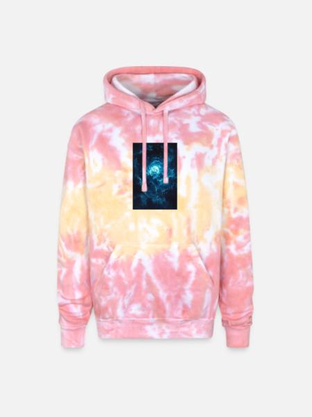 Blue Moonstorm Night Sky - Adult Tie Dye Hoodie - funnel cake
