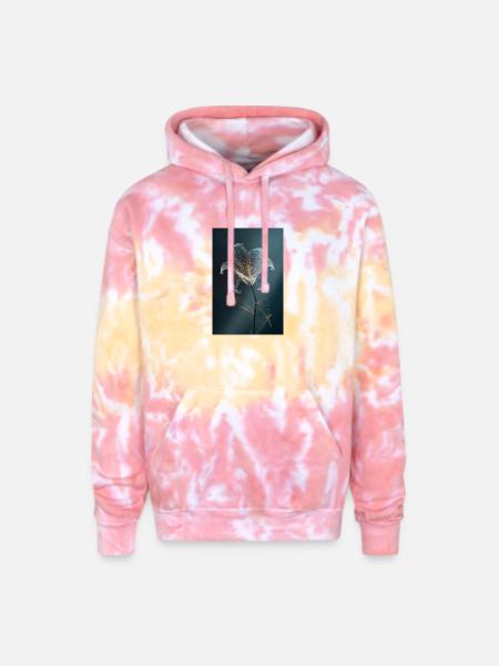 Luminous Lily Wireframe - Adult Tie Dye Hoodie - funnel cake