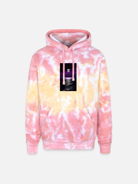 Moonlit Purple Ocean - Adult Tie Dye Hoodie - funnel cake