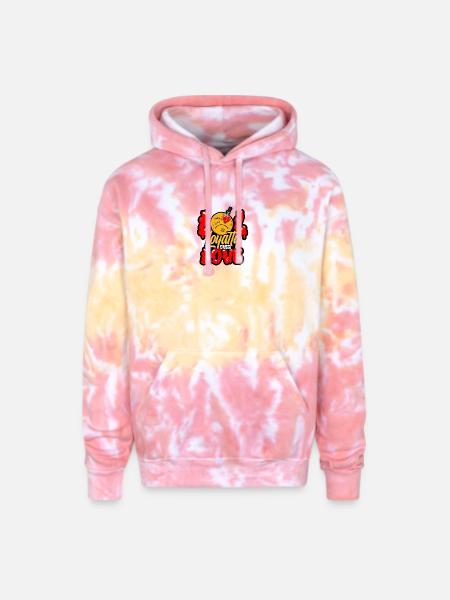 Loyalty Over Love Emblem - Adult Tie Dye Hoodie - funnel cake