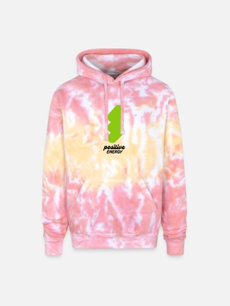 Positive Energy Neon Splash - Adult Tie Dye Hoodie - funnel cake