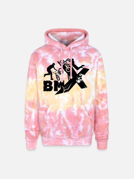 BMX Rider - Adult Tie Dye Hoodie - funnel cake