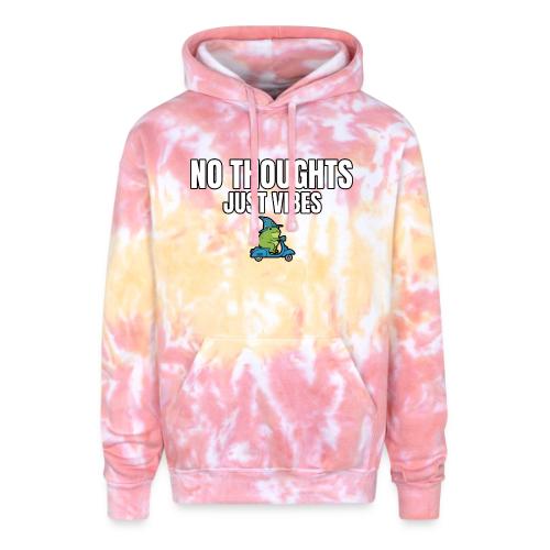 No Thoughts Just Vibes Funny Frog Shirt - Adult Tie Dye Hoodie