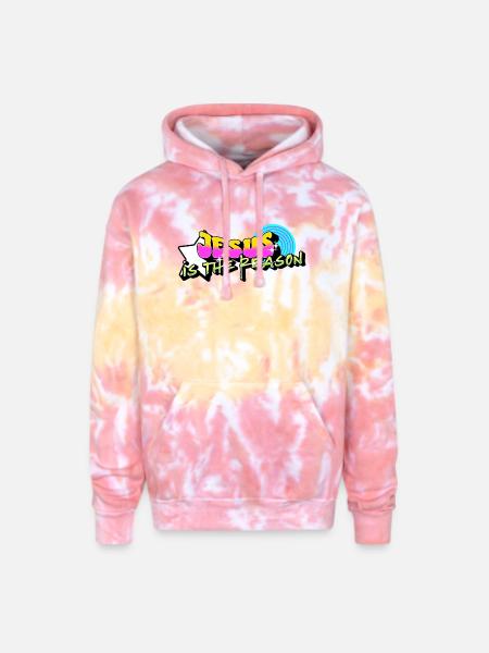 Jesus is the Reason - Adult Tie Dye Hoodie - funnel cake