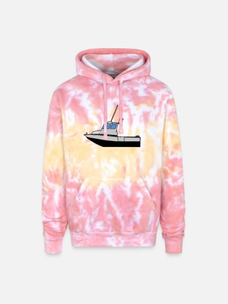 Scuba Boat - Adult Tie Dye Hoodie - funnel cake