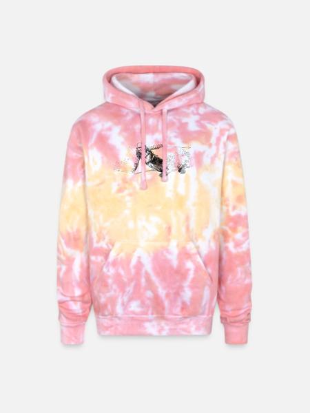 Alpine Skier Sketch Pattern - Adult Tie Dye Hoodie - funnel cake