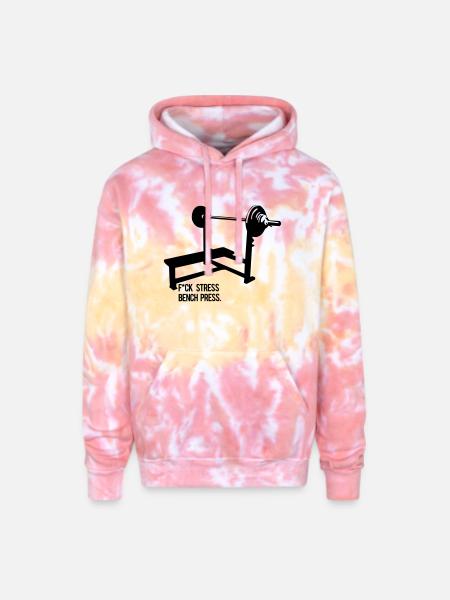 stress bench press - Adult Tie Dye Hoodie - funnel cake