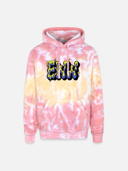 comic-speech-bubble--neon-slime-texture-inside- - Adult Tie Dye Hoodie - funnel cake