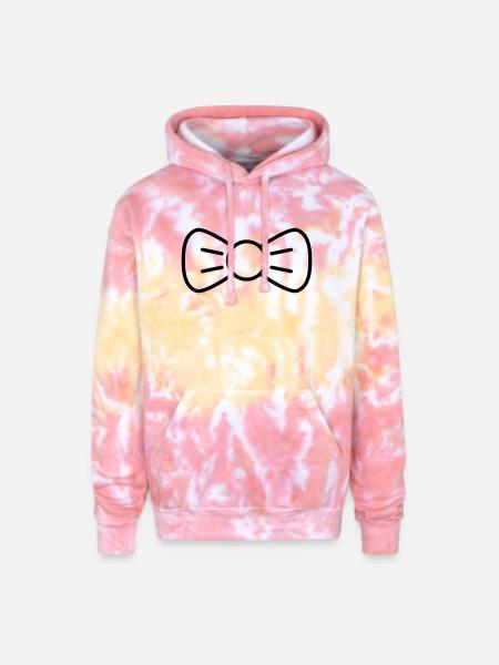 bow tie - Adult Tie Dye Hoodie - funnel cake