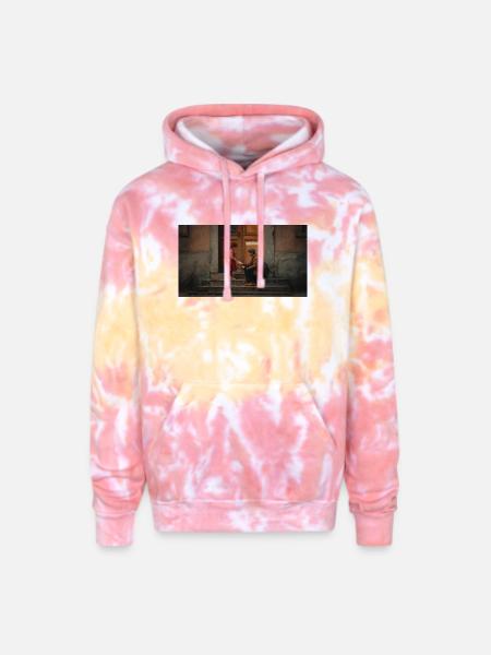 Stairs Exchange Quiet Kindness - Adult Tie Dye Hoodie - funnel cake