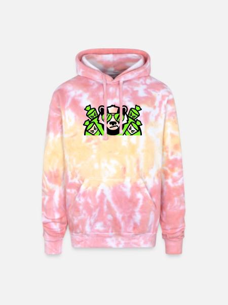 Badger Candy Cones Crest - Adult Tie Dye Hoodie - funnel cake