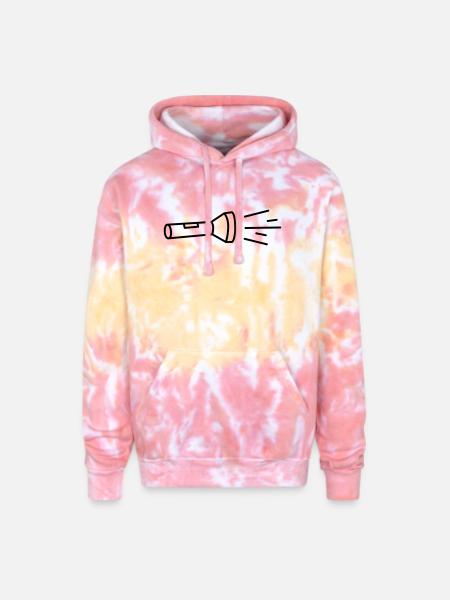 flashlight - Adult Tie Dye Hoodie - funnel cake