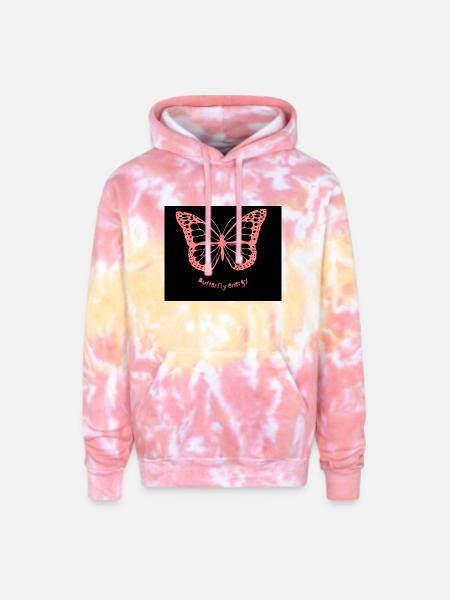 Butterfly_energy - Adult Tie Dye Hoodie - funnel cake