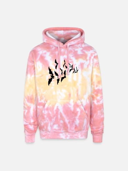 Bats - Adult Tie Dye Hoodie - funnel cake