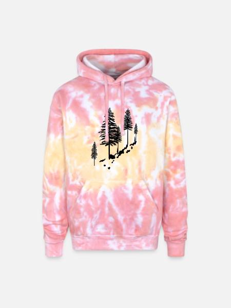 Pine Tree - Adult Tie Dye Hoodie - funnel cake