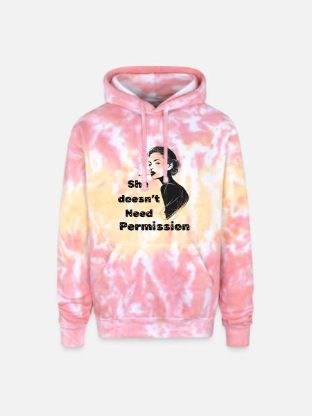 Noir Silhouette Smoking - Adult Tie Dye Hoodie - funnel cake