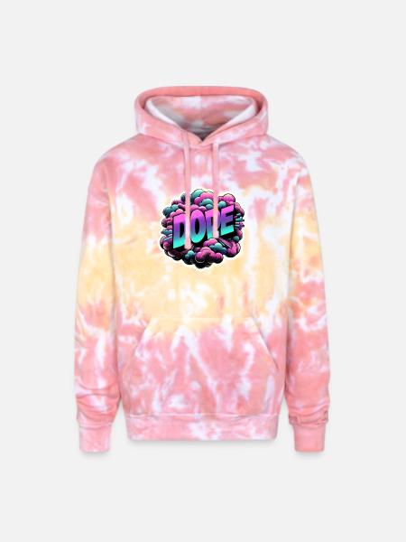 Dope Graffiti Cloud Burst - Adult Tie Dye Hoodie - funnel cake